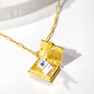 Secret Diary Book Locket - Gold